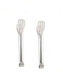 1pc/2pcs Stainless Steel Long Handle Tongs, Suitable For Frying, Cooking, Toasting, Grilling, Buffet, Pastry, Cooking Supplies, Barbecue Tools, Kitchen Utensils - Silver - View 9