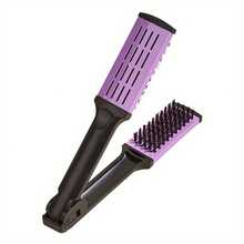 V-Shaped Hair Straightener, 2-In-1 Straightening And Curling Iron, Portable Non-Rechargeable Home Hair Straightening Comb - Multicolor - View 14