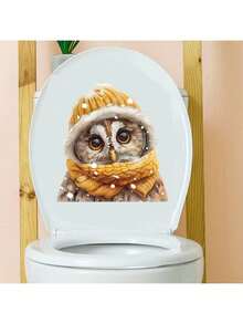 1pc Toilet Seat Sticker, Refrigerator Decorative Sticker - Easy To Apply, Vinyl Decal, Suitable For Bathroom, Living Room, Switches, Refrigerator Decor, Durable And Removable, Fit For Laptop And Home Decor, Gift - Multiple Styles - View 1