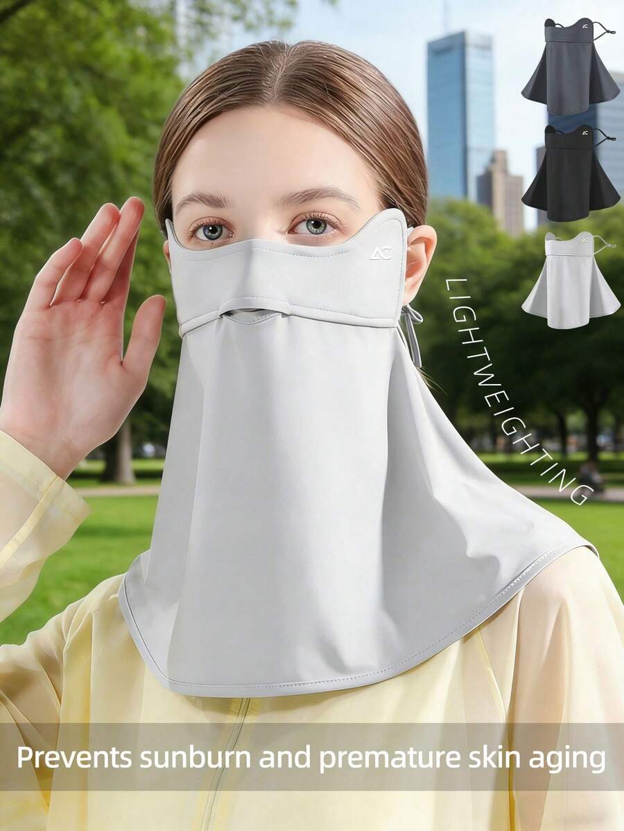 Khẩu trang chống nắng mùa hè, khẩu trang mỏng bằng lụa băng che kín mặt, thoáng khí, chống tia UV, có thể giặt. Khẩu trang chống nắng mùa hè bằng lụa băng, khẩu trang 2 trong 1 dành cho nữ, chống tia UV và che nắng, che nắng và bảo vệ cổ, che nắng toàn mặt, thích hợp cho lái xe, đi biển, đội mũ. - Nhiều màu - Xem 1