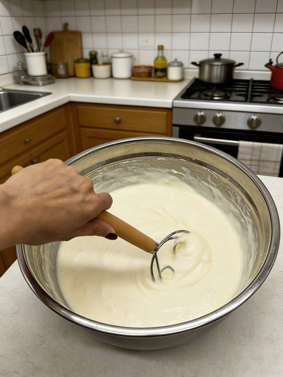 1 pieza Mezclador de masa danés con mango de plástico, Mezclador de pan estilo holandés, Adecuado para hacer masa, Esencial para la cocina, Incluye batidor de acero inoxidable danés de 11 pulgadas y raspador de masa - Multicolor - Ver 1