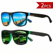 HOYNI 3pcs Classic Retro Large Frame Glasses, Lightweight And Comfortable, Multiple Color Options, Suitable For Travel, Vacation, Daily Wear, Beach And Outdoor Activities. Essential For Summer Beach Vacation And Outdoor Travel. - Multicolor - View 7