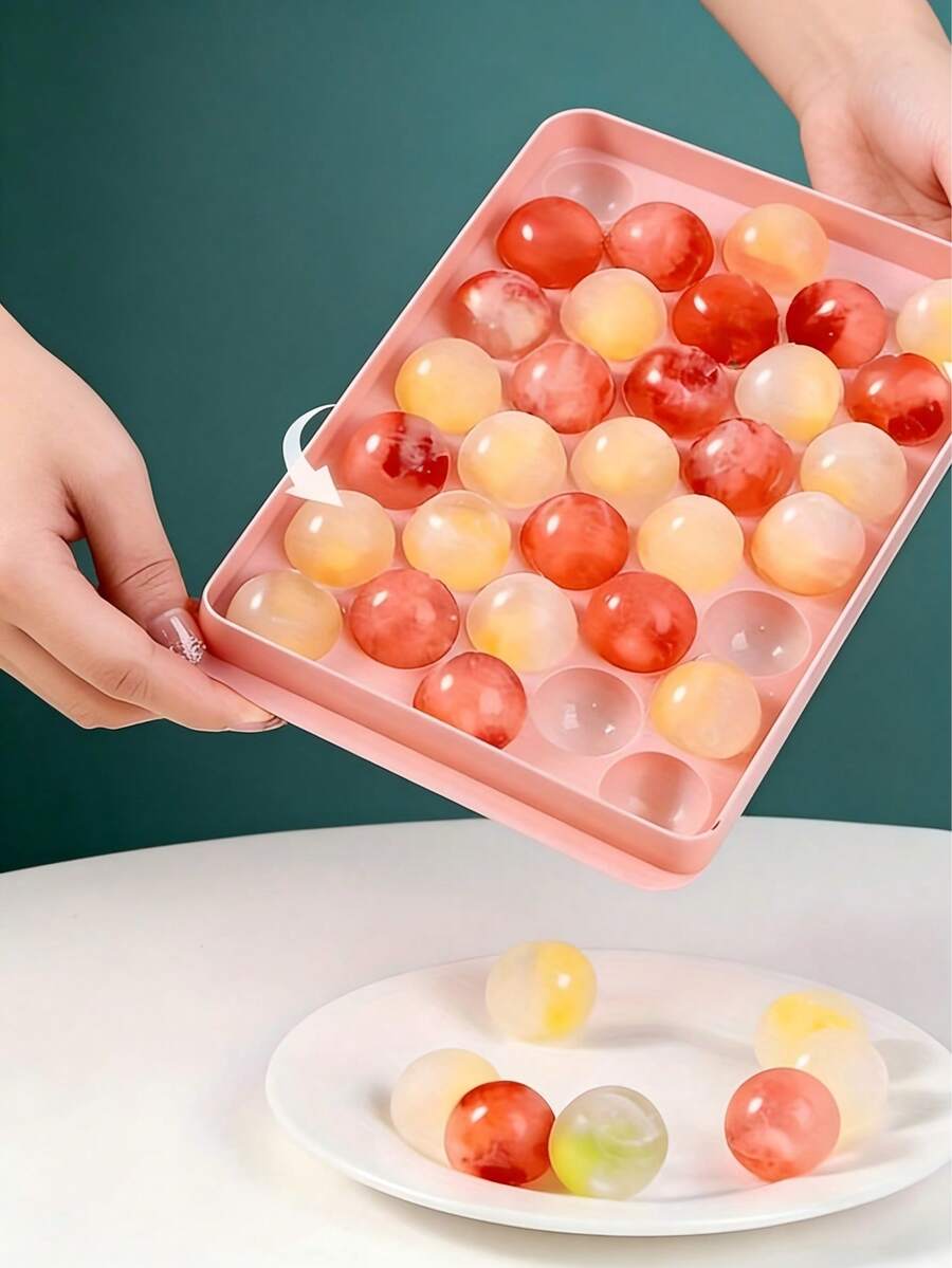 Ice Ball Mold, Fridge Freeze Tray With Lid, DIY Round Ice Balls, Plastic Maker - Multicolor - View 1