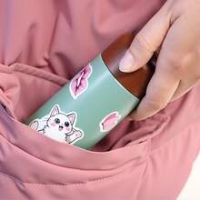 EcoNymphal 5盎司/150毫升/8.5盎司/250毫升迷你不锈钢纤细保温小旅行水瓶，咖啡杯，口袋水瓶，保温保冷，防漏，附赠可爱贴纸，女士礼物，情人节礼物 - 彩色 - 查看 9