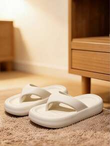 柔软轻盈的EVA厚底拖鞋，全天行走轻盈舒适 - 白色 - 查看 4
