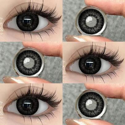 Guno - Black Dream Contact Lens Case Set + Professional Tweezers - Perfect For Parties/Halloween/Special Events (Surprise Edition) | Includes Protective Case And Cleaning Solution | 100% Non-Irritating - A Great Christmas Gift Choice