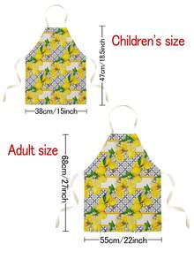 1 chiếc tạp dề in hình quả chanh, tạp dề yếm cho người lớn unisex có dây buộc cổ và eo, tạp dề bảo hộ khi nấu ăn trong nhà bếp. - Nhiều màu - Xem 2