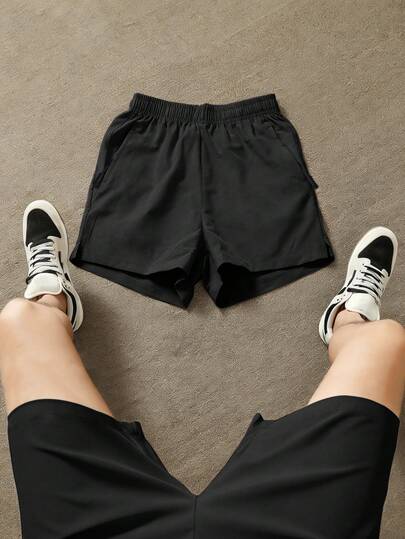 1條青少年男孩春夏休閒運動短褲，適用於室外運動