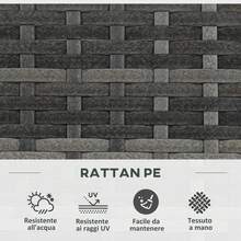 Outsunny Fioriera per Piante con Grigliato per Rampicanti, Aiuola Rialzata con 3 Vasi Interni, Struttura in Acciaio e Rattan PE, 84x30x107cm, Grigio - grigio - Visualizzare 7