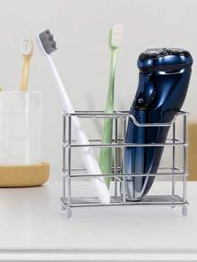 5-Slot 304 Stainless Steel Bathroom Multifunctional Toothbrush Holder, Toothpaste Rack, Bathroom Storage Shelf, Makeup Organizer, Draining Rack, Bathroom Decor - Multicolor - View 3