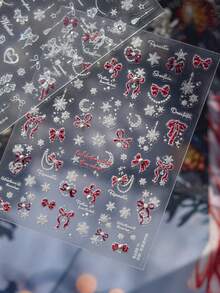5D Crystal Diamond Nail Stickers - Beautiful Flowing Ribbons, Bows, Moon Shaped Nail Art Decorative Stickers, Self-Adhesive Nail Design Stickers, DIY - Multicolor - View 4