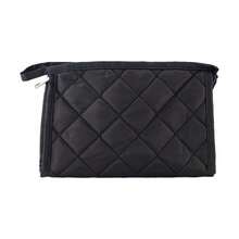 Functional Travel Makeup Bag Cosmetic Organizer Black Diamond Pattern - Negro Rombos - View 7