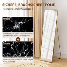 Freestanding Tilting Mirror, Metal Frame, MDF, 160 X 50 Cm, Gold Color - 1PC - 查看 4