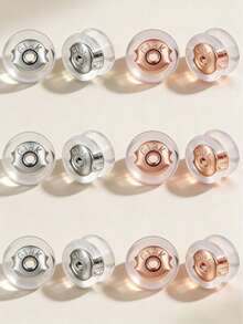 12 chiếc nút khóa khuyên tai bằng vàng 18K, nút khóa khuyên tai bằng silicon không gây dị ứng, nút bịt tai bằng đồng không gây kích ứng. - 12 cái - Xem 17