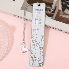 Adorables marcapáginas para amantes de los libros, marcapáginas de ganso tonto de metal, marcapáginas con patrones únicos que hacen regalos perfectos para bibliófilos, ideales para lectoras femeninas. - Ganso - Ver 2