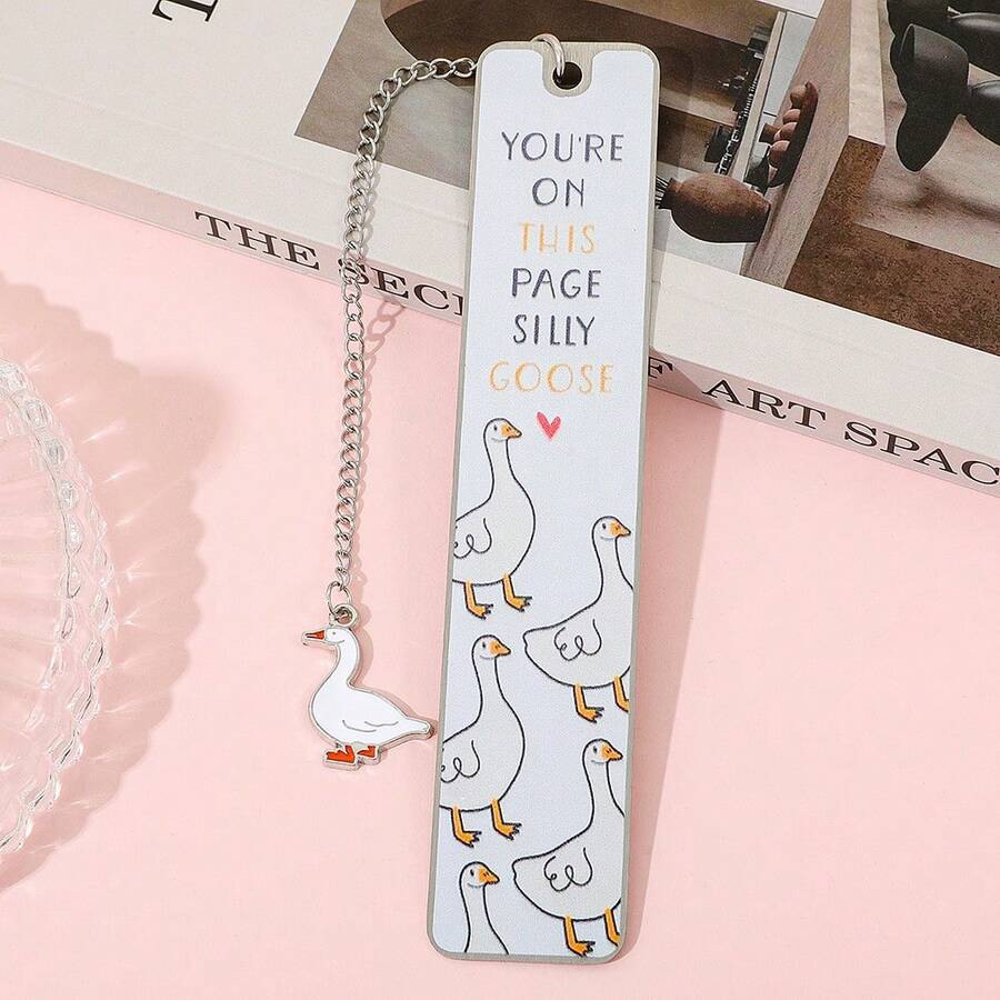 Adorables marcapáginas para amantes de los libros, marcapáginas de ganso tonto de metal, marcapáginas con patrones únicos que hacen regalos perfectos para bibliófilos, ideales para lectoras femeninas.