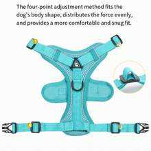 Bộ dây dắt thú cưng phản quang 1,5m, phù hợp cho chó và mèo, dây dắt chó nhỏ có thể điều chỉnh, chống thoát hiểm, với lưới mềm. - màu xanh lá - Xem 3