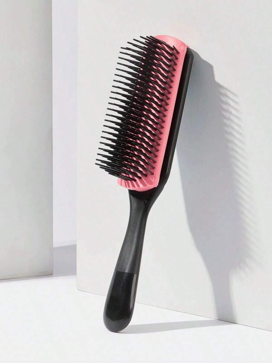 Dry & Wet Use Nine-Row Comb Block Hair Brush 1pc Medium Plastic Classic Oval Handheld Anti Frizz Hair Comb For All Hair Types For Women And Men Gift, Hair Brush/ Hair Comb, Hair Brush, Comb, Hair Tools, Hair Products And Accessories For Barber Salon Beauty Travel Essentials, Back To School, Travel Holiday Essentials, Hair Accessories For Women, Brush, Hair Brush, Wooden Comb, Hair Brush, Mini Hair Brush, Detangling Brush, Hair Brushes, Curly Hair Brush, Hairdressing Equipment,Travel Essentials,Hairstyle,Hairdressing,Hair Brush,Slick Back Brush,Styling Brush,Curly Hair Brush,Edge Brush,Hair Comb,Brush Hair,Hair Brush Set,Comb Hair,Comb For Curls,Detangling Brush,Hair Brush For Women,Hair,Travel,Hair Products,Hair Tools,Hair Stuff,Barber,Barber Accessories,Barbershop,Hairdressing Equipment - Pink - View 1