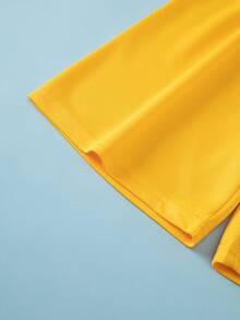 2pcs/Set Boys' Sports Outfit, Short Sleeve T-Shirt & Mesh Breathable Shorts, Loose Fit, Suitable For 4-12 Years Old, Summer Sports Wear For Basketball, Football - Yellow - View 10