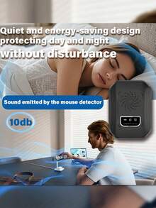 1pc Smart Ultrasonic Pest Repeller - Eliminates Rodents, Squirrels, Mice, Bats, Cockroaches, Ants, Spiders, Bedbugs - Black - View 3