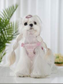 Pet Harness Leash Set - Pink Plaid With Daisies, Adjustable Buckles, Comfortable For Easy On/Off Buckle For Teacup Dogs, Maltese, Chihuahua - Pink - View 8