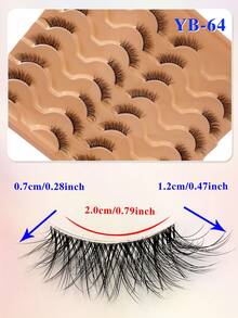 16 Pairs ENCHUW Soft Transparent Cat Eye False Eyelashes, Daily Makeup Tool For Eyelash Extension - Black - View 2