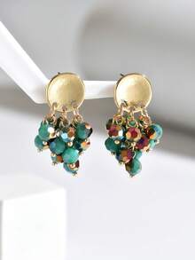 1 Pair Women's Personalized Fashion Beaded Tassel Pendant Earrings Suitable For Daily Wear And Vacation - Multicolor - View 6