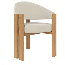 Dining Chairs - Beige + Natural + Flannelette + Metal + Set Of 2-1 - View 10