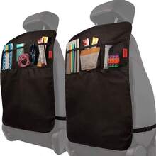 1pc Rear Seat Back Cushion Cover, Designed For Seat Backs, Large Car Rear Seat Protector, Rear Seat Kick Mat Protector, Durable Polyester Car Seat Baotector With Mesh Storage Pocket - Easy To Clean, Fits Various Vehicles, Perfect For Storing Snacks And Toys, Kick-Proof, Great For Storing Toys, Especially Suitable Forts, Features Multiple Pockets For Convenient Organization. - Multicolor - View 11