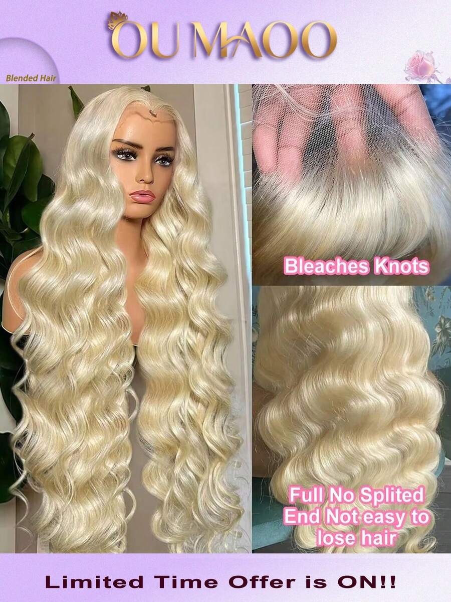 Parrucca frontale in pizzo da 34 pollici, 13x6, capelli misti, pre-sfoltiti, densità 200%, onda morbida, parrucca frontale in pizzo 13x4, con frontalino in pizzo HD trasparente, per donne, senza nodi, colore naturale, senza colla, con baby hair