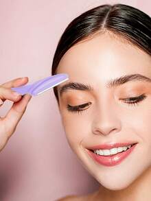 60/30/12/6/3/1 Pcs Blue Eyebrow Razor Set, Eyebrow Trimmer And Razor, Callus Remover And Body Hair Removal Tool, Face And Eyebrow Razor Set With Long Handle Blades And Precision Guard, Women Grooming Tools For Daily Use Or Travel, Makeup, Vanity Decor, Bedroom, Makeup Accessories, Eyebrow Razor, Affordable, Christmas Gift, Cosmetics, Makeup Tools, Cheap Goods, Gift, Women Gift, Christmas Gift - 淡紫色 - 查看 3
