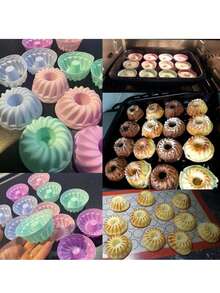 24pcs Silicone Muffin Cups, 4 Colors, Suitable For Baking Cakes, Puddings, Jelly, DIY Baking Tools, Random Colors - Multicolor - View 9