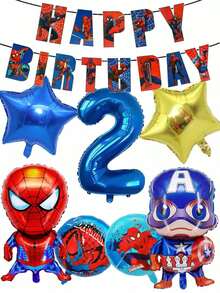 Marvel 漫威蜘蛛侠超级英雄卡通气球生日派对装饰套装，婚礼装饰主题派对用品，适用于庆祝活动和礼品/花束 - 氣球 - 查看 4