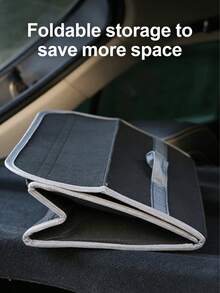 1 pieza Solución de almacenamiento para automóvil de fieltro grueso, resistente y fácil de limpiar, organizador de carga plegable de estilo práctico color negro con asa - Adecuado para SUV, sedán, van y camioneta - Gris de alta calidad - Ver 11