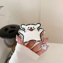 Simon's Cat 线性猫形耳机保护套，3D硅胶材质，兼容苹果4/3、Pro 2/3，独特猫咪造型 - 彩色 - 查看 2