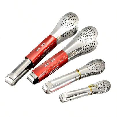 1 chiếc kẹp gắp thức ăn bằng thép không gỉ có lỗ, dài 5 inch/7 inch, kẹp nhà bếp chắc chắn dùng để nấu nướng, nướng, phục vụ, tiệc buffet, BBQ, gắp salad, gắp đá, tay cầm chống trượt, dụng cụ nhà bếp có thể rửa bằng máy rửa chén.