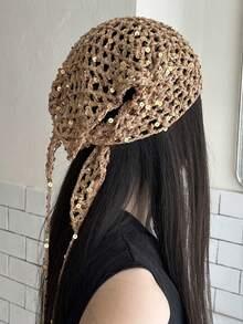 khăn trùm đầu đính kim sa