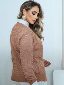 Women's Long Sleeve Cardigan In Knitted Blouse With Buttons, Elegant Coat For Winter And Everyday Wear, Women's Thin Cardigan Blouse - 淺粉色 - 查看 3