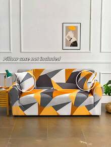 1pc Full Coverage Sofa Cover, Pet Proof Anti-Dust Decorative Sofa Slipcover, Geometric Printed, Colorful, Suitable For 1/2/3/4 Seater Sofa, All Season Use - Multicolor - View 8