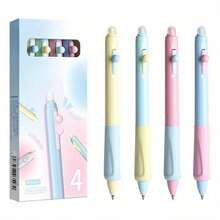 4 Packs Erasable Gel Ink Pens: Retractable, 0.5mm Fine Point, Blue & Black Ink, Smooth Writing For Home, School & Office - Cute Aesthetic Pens, Perfect Mother's Day Gift - Sets - View 4