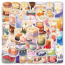 50pcs Scented Candle Stickers, Decorative For Scrapbooking, Diary, Planner, Envelope, Greeting Card, Notebook, Laptop, Handbag, Phone, Guitar, Skateboard, Luggage - Scented Candles - View 7