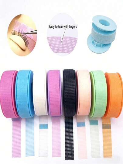 1片无纺布微孔硅胶睫毛胶贴，透气低敏，橙玫瑰红眼皮垫，睫毛嫁接工具