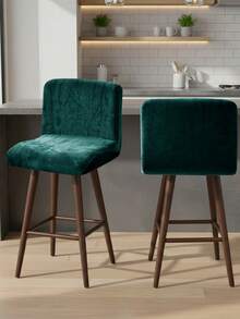 1pc/4pcs/6pcs Silver Fox Velvet Low Back Cover, Solid Color Elastic Full Wrap Low Back Stool Cover, Soft Skin-Friendly Stain-Resistant Low Back Chair Cover, Suitable For Dining Room, Study Room Chair Decoration, Room Decoration - Multicolor - View 7