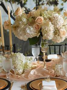 [Cantidad] Piezas/Set Ramo de flores de hortensias artificiales de 23 cm, tallos de flores de hortensias falsas, adecuado para centro de mesa de boda, decoración del hogar (Blanco) - Multicolor - Ver 10