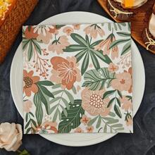 IOOJA 20/50pcs 2-Ply Unfolded Size 33*33cm Hand-Painted Floral Pattern Party Napkins, Disposable Tissue Paper Suitable For Theme Parties, Essential For Company Events, Friends Gatherings - Multicolor - View 1