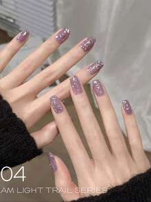 10毫升闪亮绿蓝色钻石亮片美甲梦幻亮片指甲油，2026春夏反光钻石亮片美甲用品，橙色指甲 - 彩色 - 查看 16