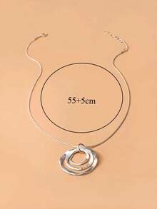 Ring Charm Necklace - 銀色 - 查看 3