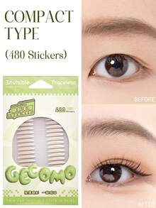 480pcs/Pack Invisible Eyelid Tapes, Breathable Mesh Material Fresh Green, Short & Narrow Type, Waterproof, Sweat-Proof, Natural Matte Finish, Easy To Apply And Remove, Everyday Makeup Essential - Green - View 1
