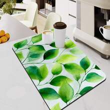 Leaf Printed Heat Resistant Cup Mat, Waterproof Non-Slip Rubber Bottom Coaster For Coffee Machine, Kitchen Counter, Quick Drying And Easy To Clean - Orange - View 11