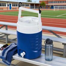 2 Gallon Premium Sports Plastic Beverage Jug With Hooks Leakproof Insulated Water Container For Outdoor Camping Hiking Blue - Blue - View 1